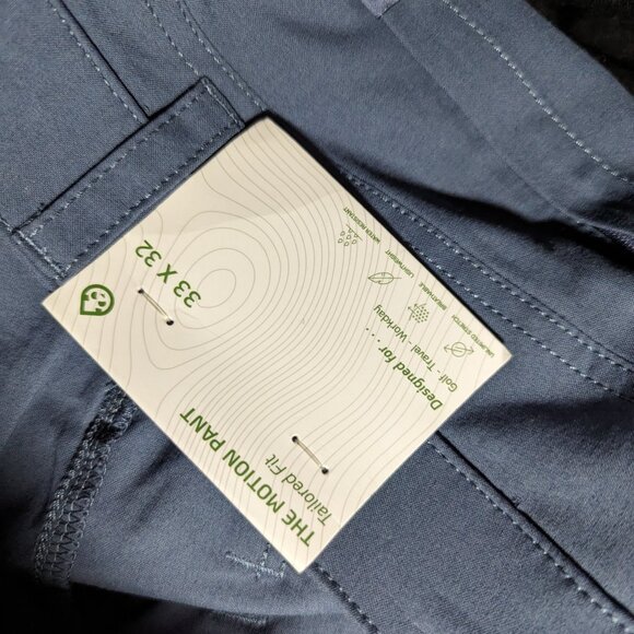 Tasc Tailored Fit Size 33x32 Light Blue The Motion Pants Bamboo Blend Slim - Picture 3 of 5